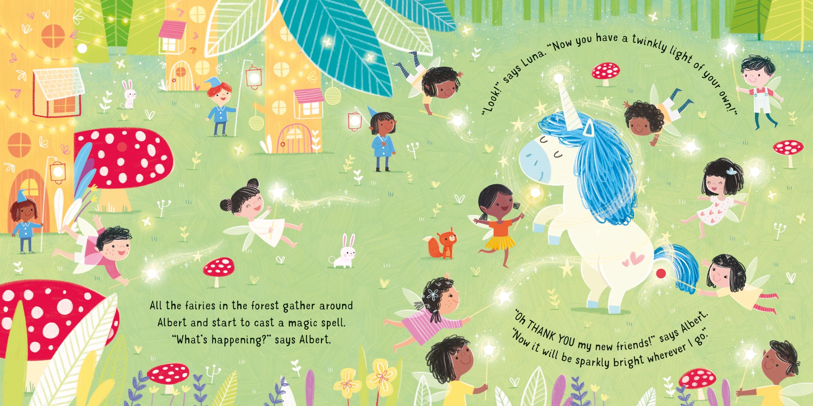 Carte interactiva de povesti cu luminite The Twinkly Twinkly Fairies, Usborne, +6 luni