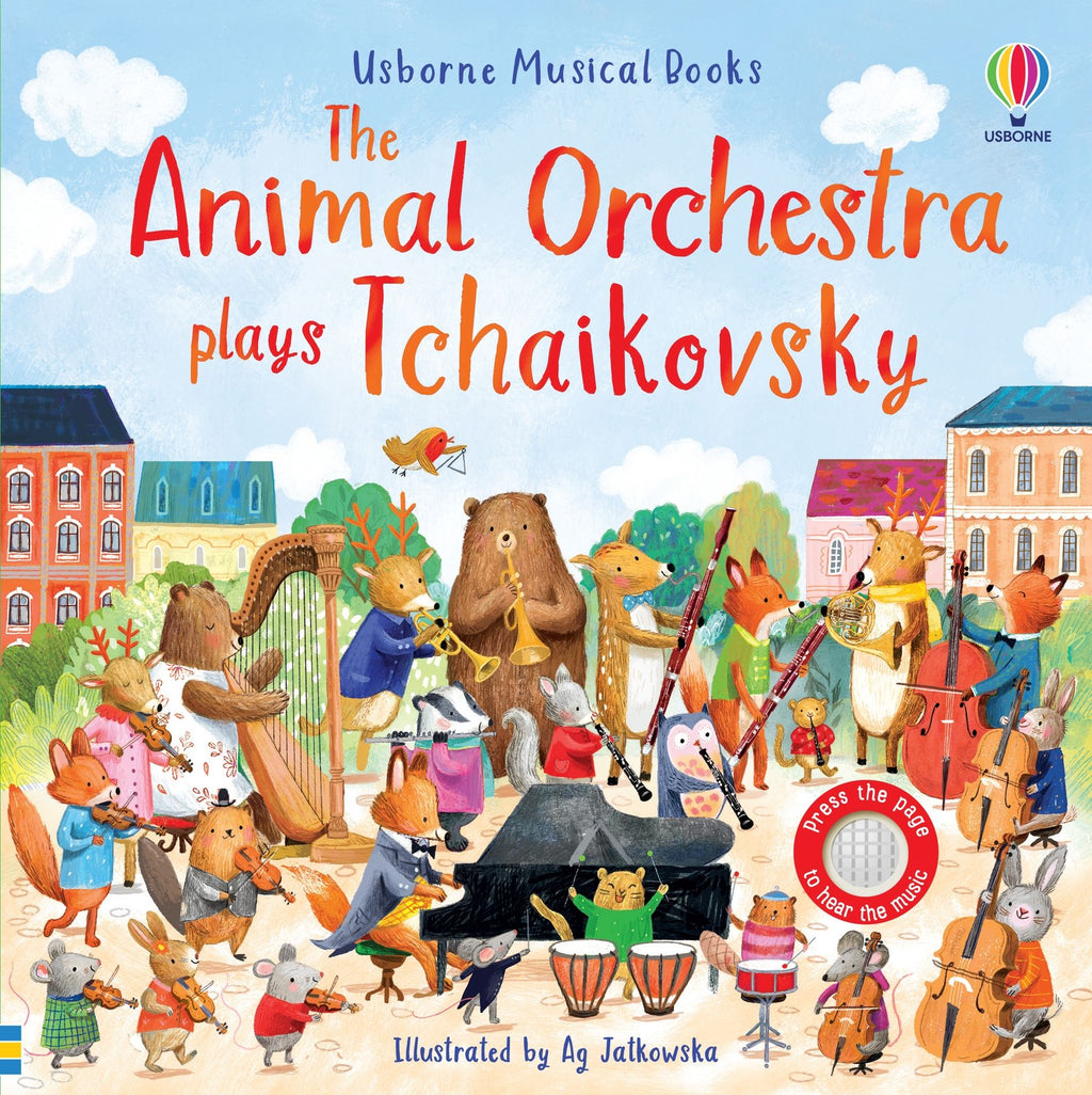 Carte interactiva cu sunete Orchestra animalelor canta Tchaikovsky, The Animal Orchestra Plays Tchaikovsky, Usborne, +6 luni