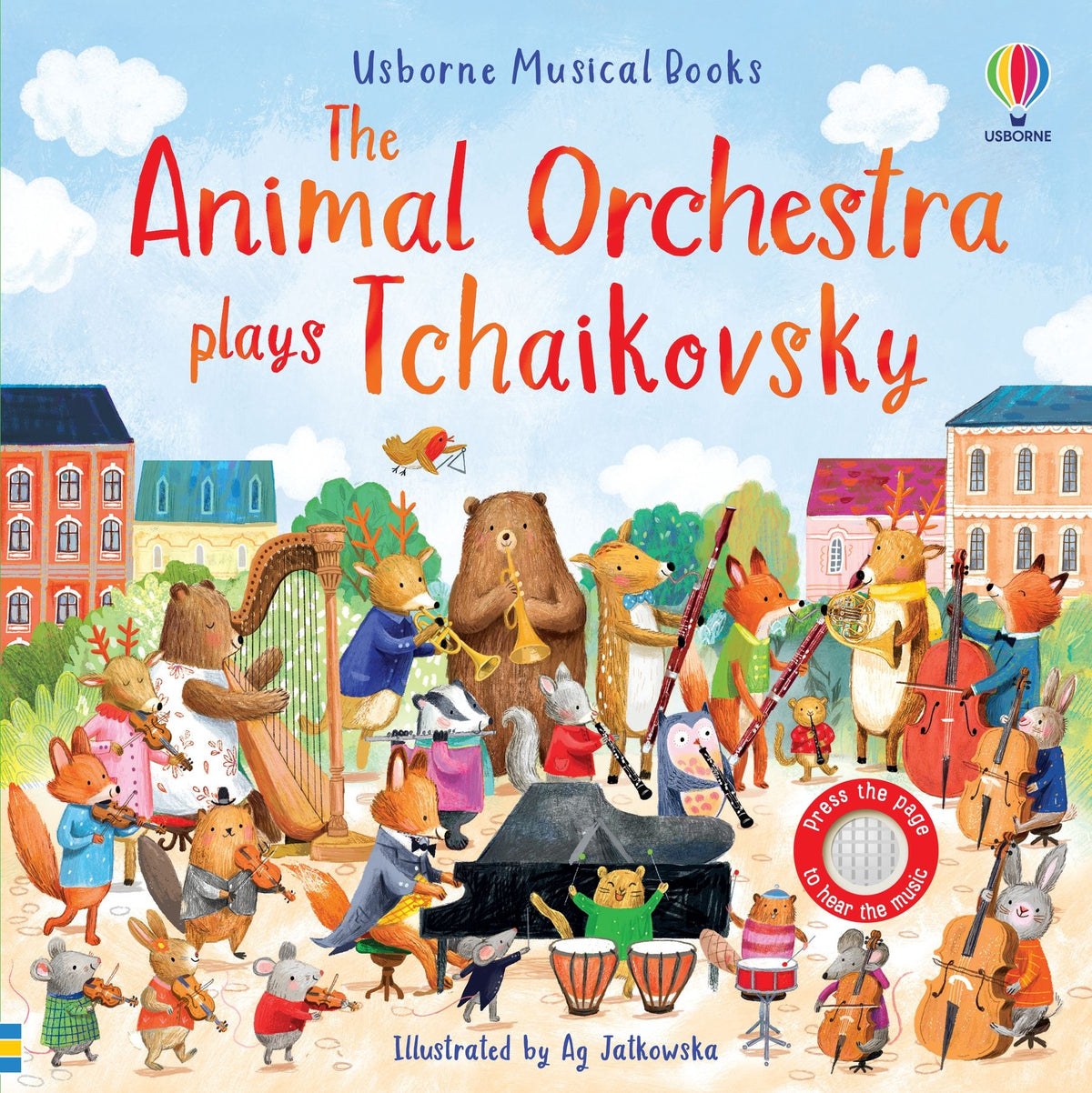 Carte interactiva cu sunete Orchestra animalelor canta Tchaikovsky, The Animal Orchestra Plays Tchaikovsky, Usborne, +6 luni