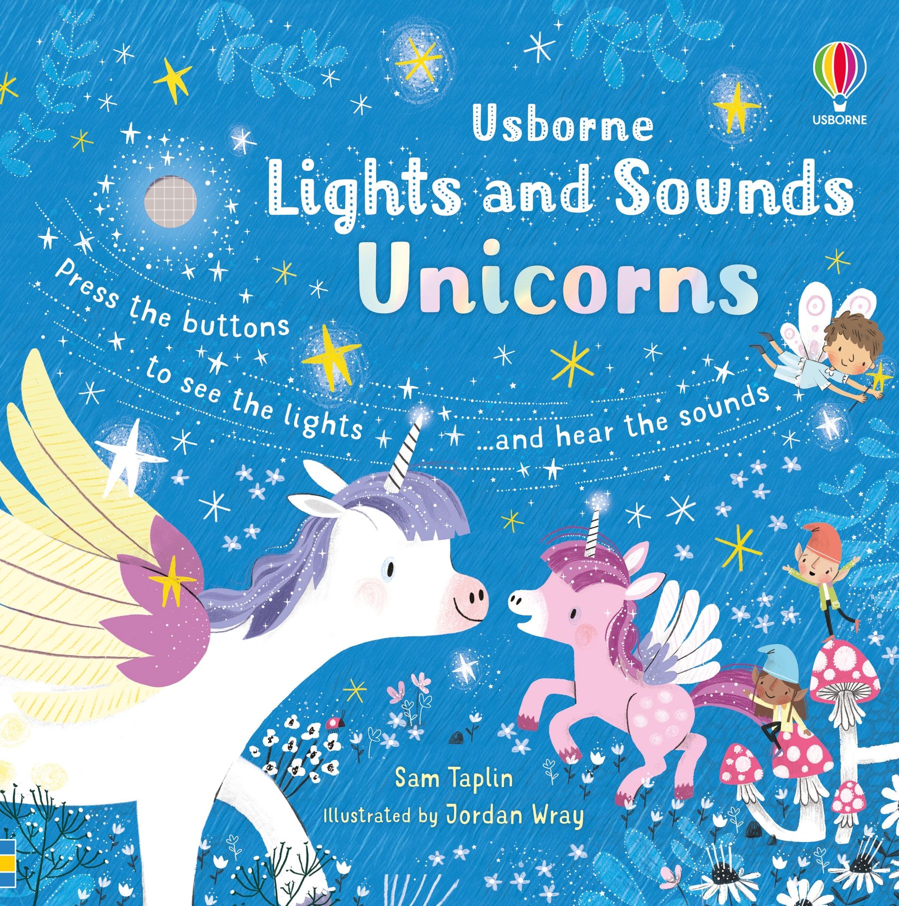 Carte cu lumini și sunete cu unicorni Lights and Sounds Unicorns, Usborne, +6 luni