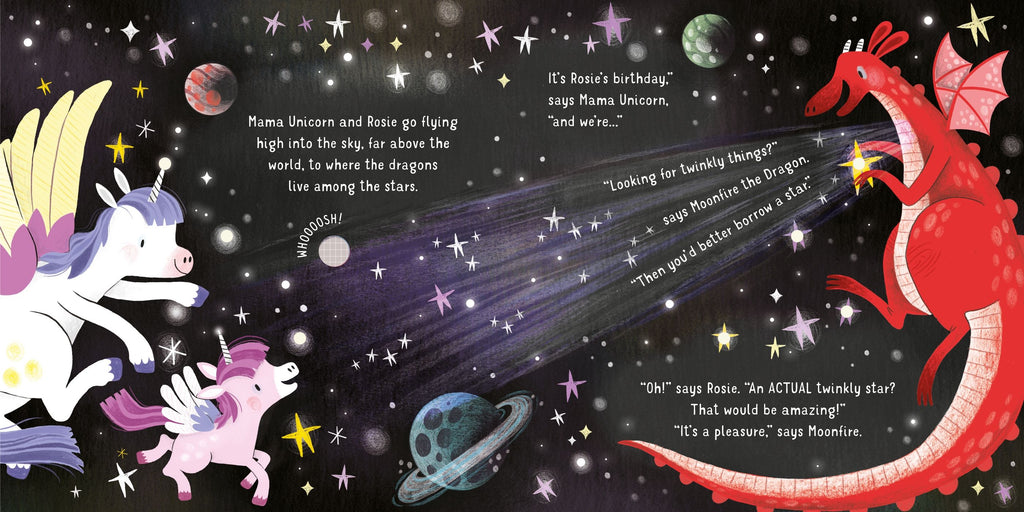 Carte cu lumini și sunete cu unicorni Lights and Sounds Unicorns, Usborne, +6 luni