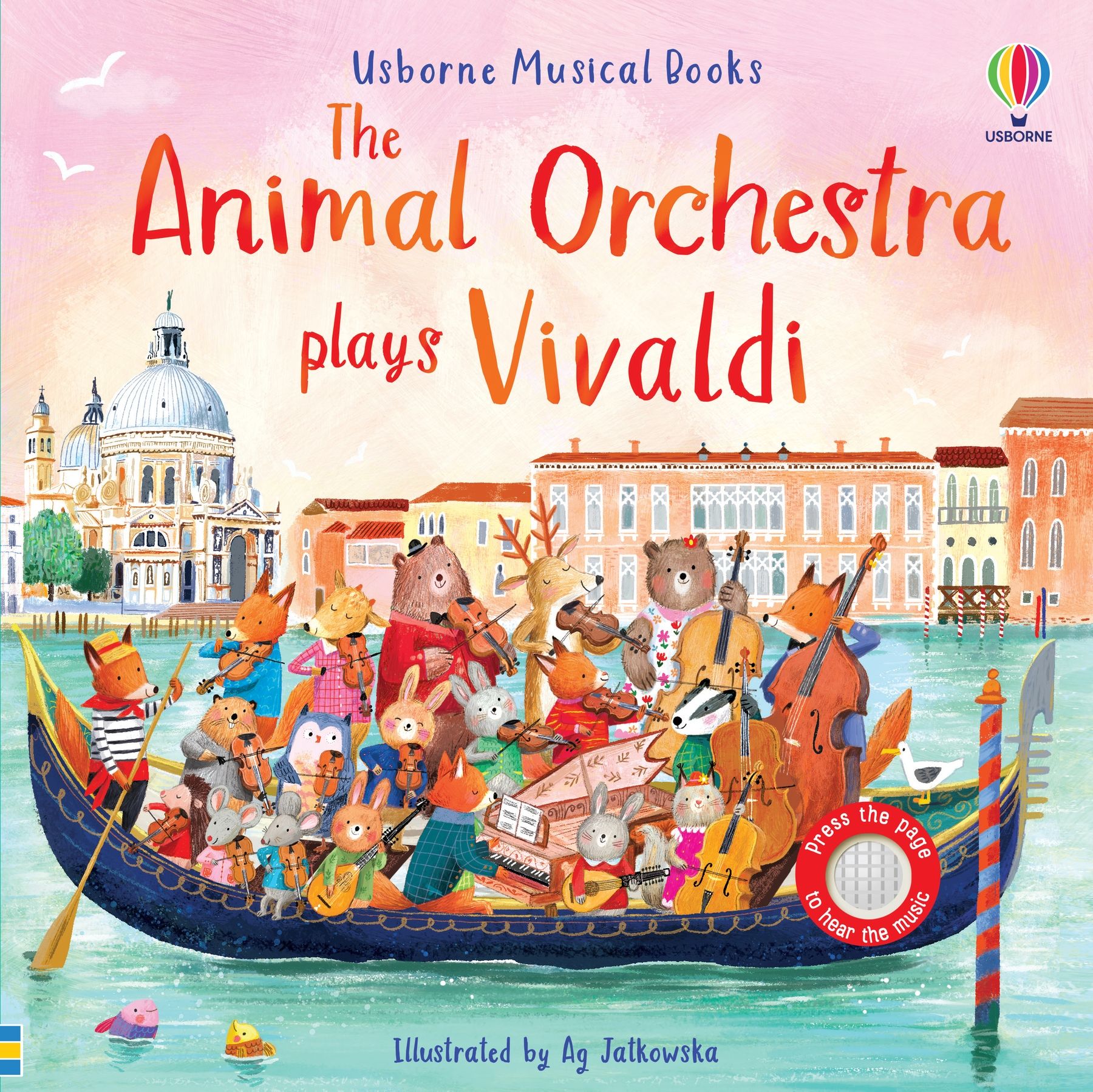 Carte interactiva cu sunete Orchestra animalelor canta Vivaldi, The Animal Orchestra Plays Vivaldi, Usborne, +6 luni