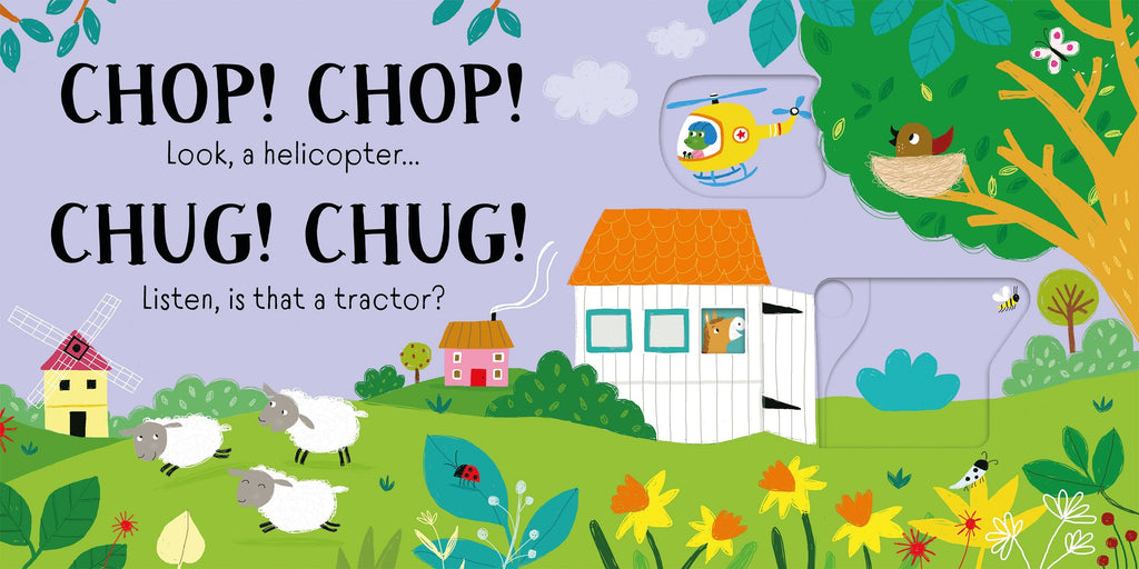 Carte interactiva pentru copii cu sunete si ferestre glisante Vroom! Slider Sounds Book, Usborne, +6 luni