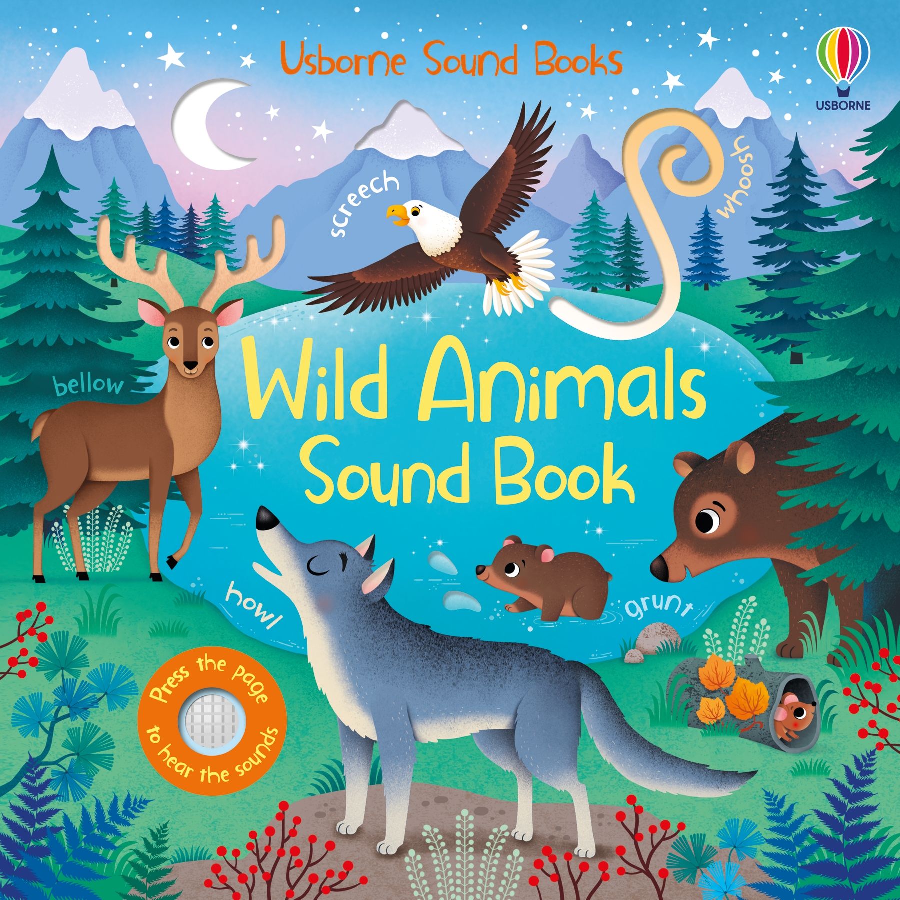 Carte interactiva cu sunete Wild Animals Sound Book, Usborne, +6 luni