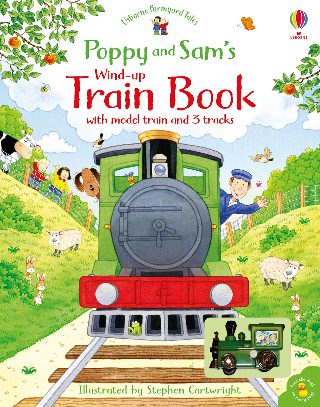 Carte cu jucarie trenulet - Poppy and Sam's Wind-up Train Book, Usborne, +3 ani
