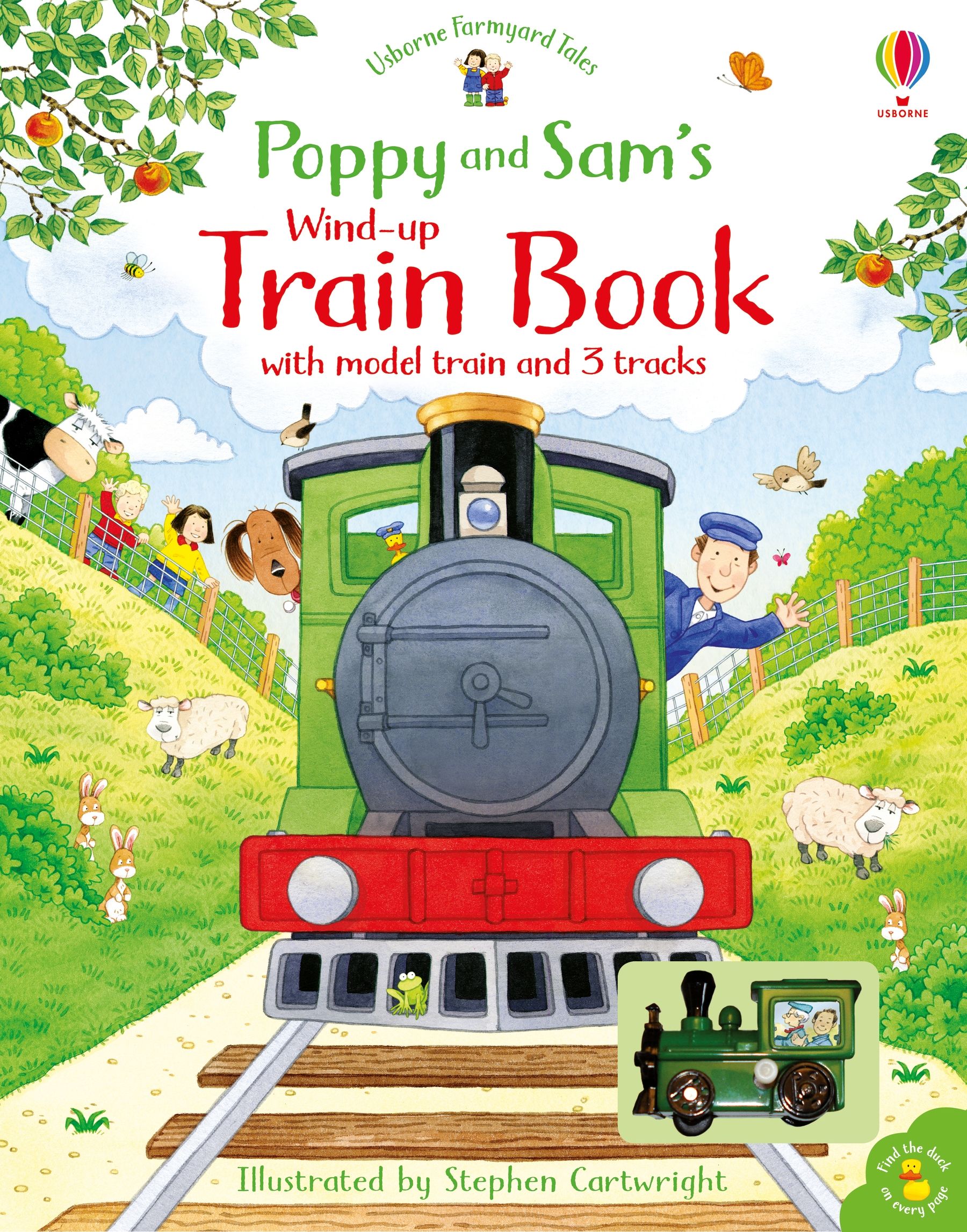 Carte cu jucarie trenulet - Poppy and Sam's Wind-up Train Book, Usborne, +3 ani