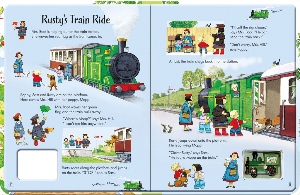 Carte cu jucarie trenulet - Poppy and Sam's Wind-up Train Book, Usborne, +3 ani