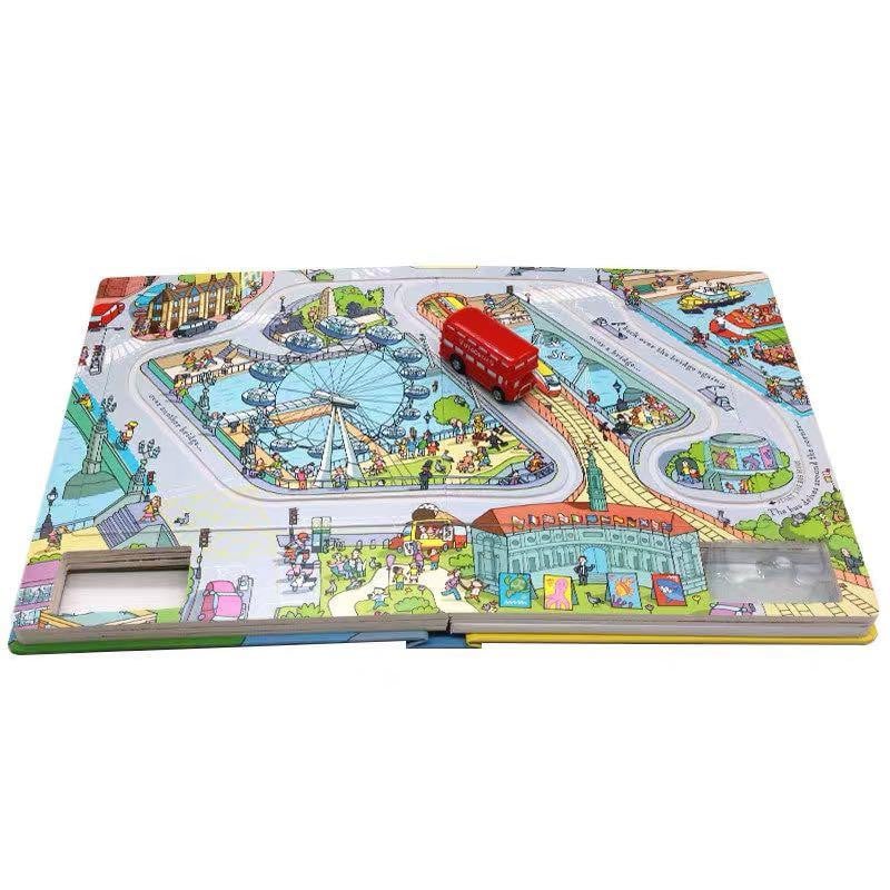 Carte interactiva cu jucarie Autobuz, Wind-up Bus, Usborne, +3 ani