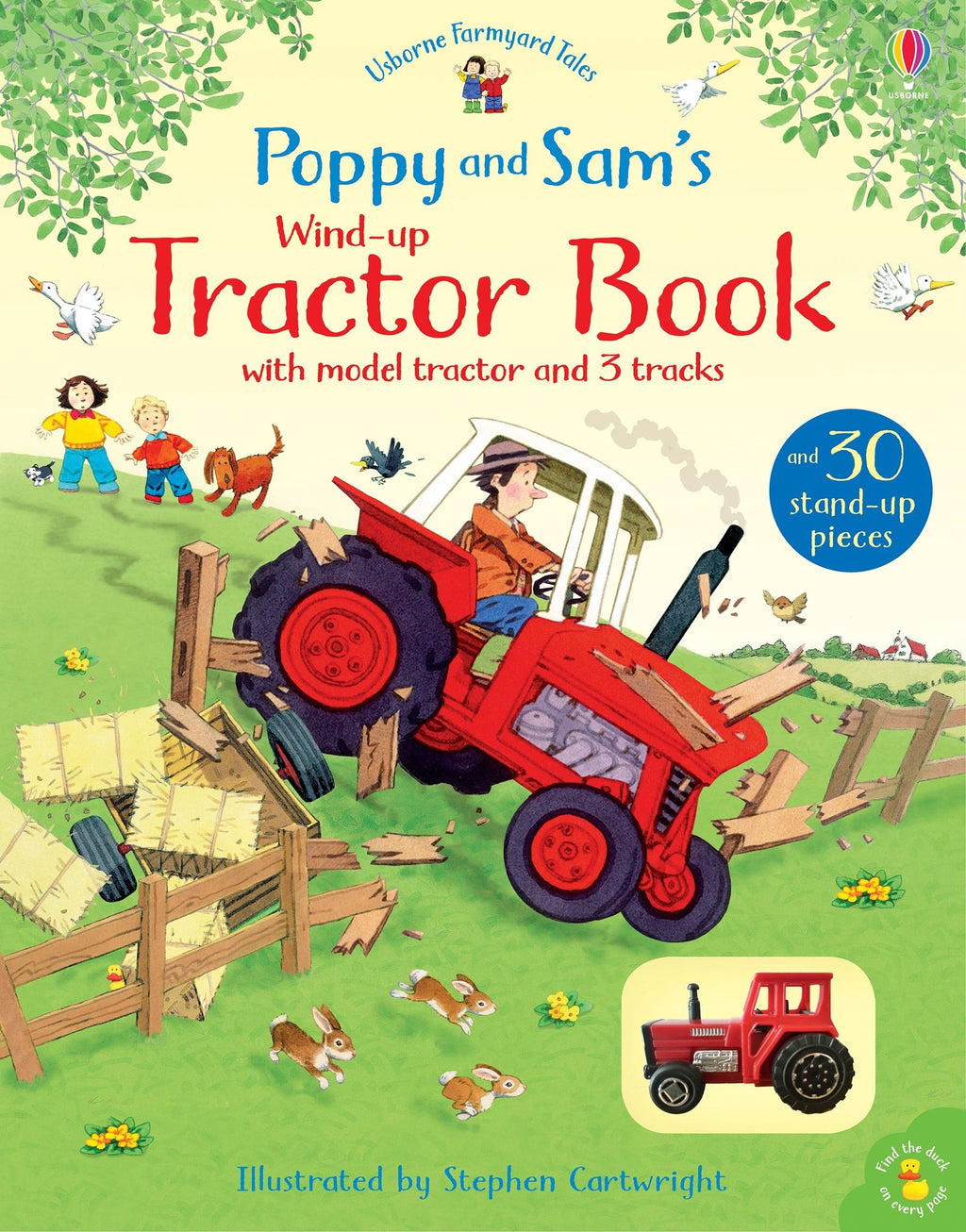 Carte cu jucarie Poppy and Sam's Wind-Up Tractor Book, Usborne, +3 ani