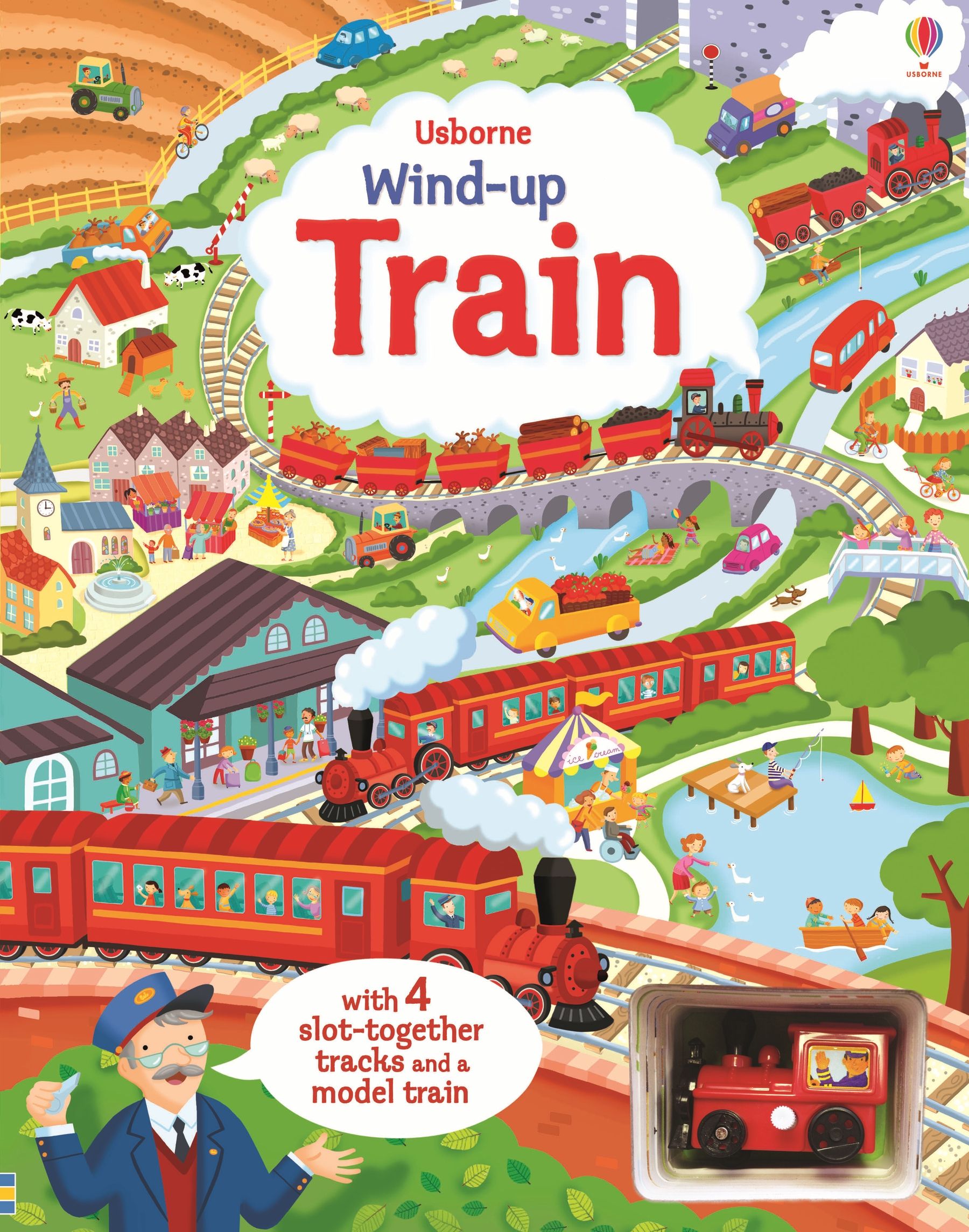 Carte cu tren jucarie, Wind-up Train, Usborne, +3 ani