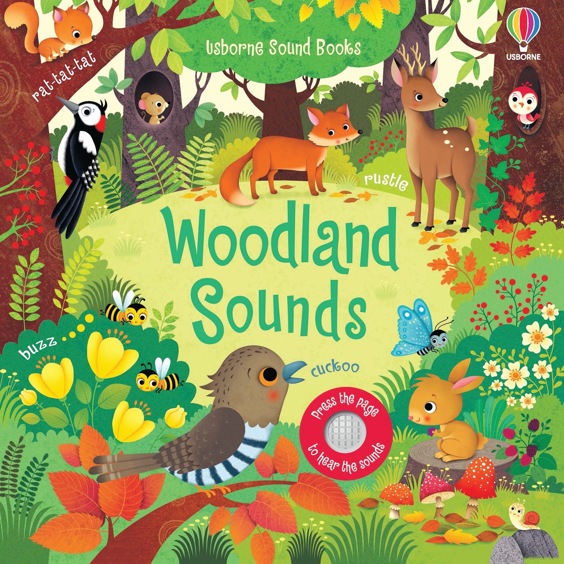 Carte cu sunete Sunetele padurii, Woodland Sounds, Usborne, +3 ani
