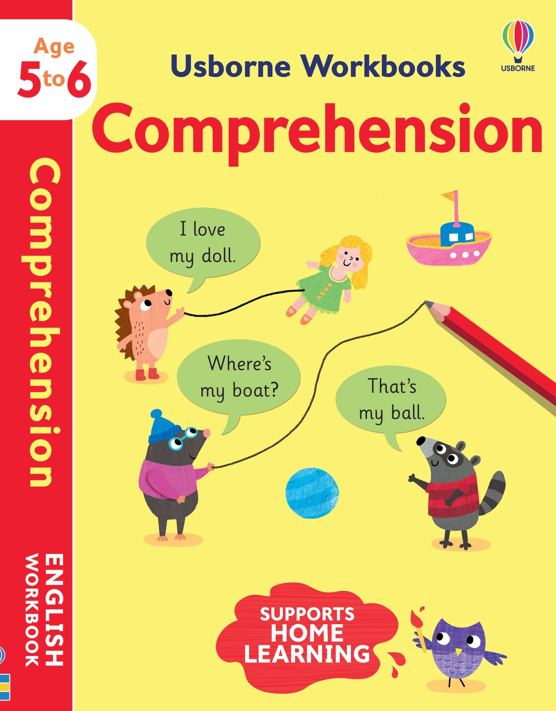 Carte de activitati Intelegerea textului, Comprehension,  Usborne Workbooks, +5 ani