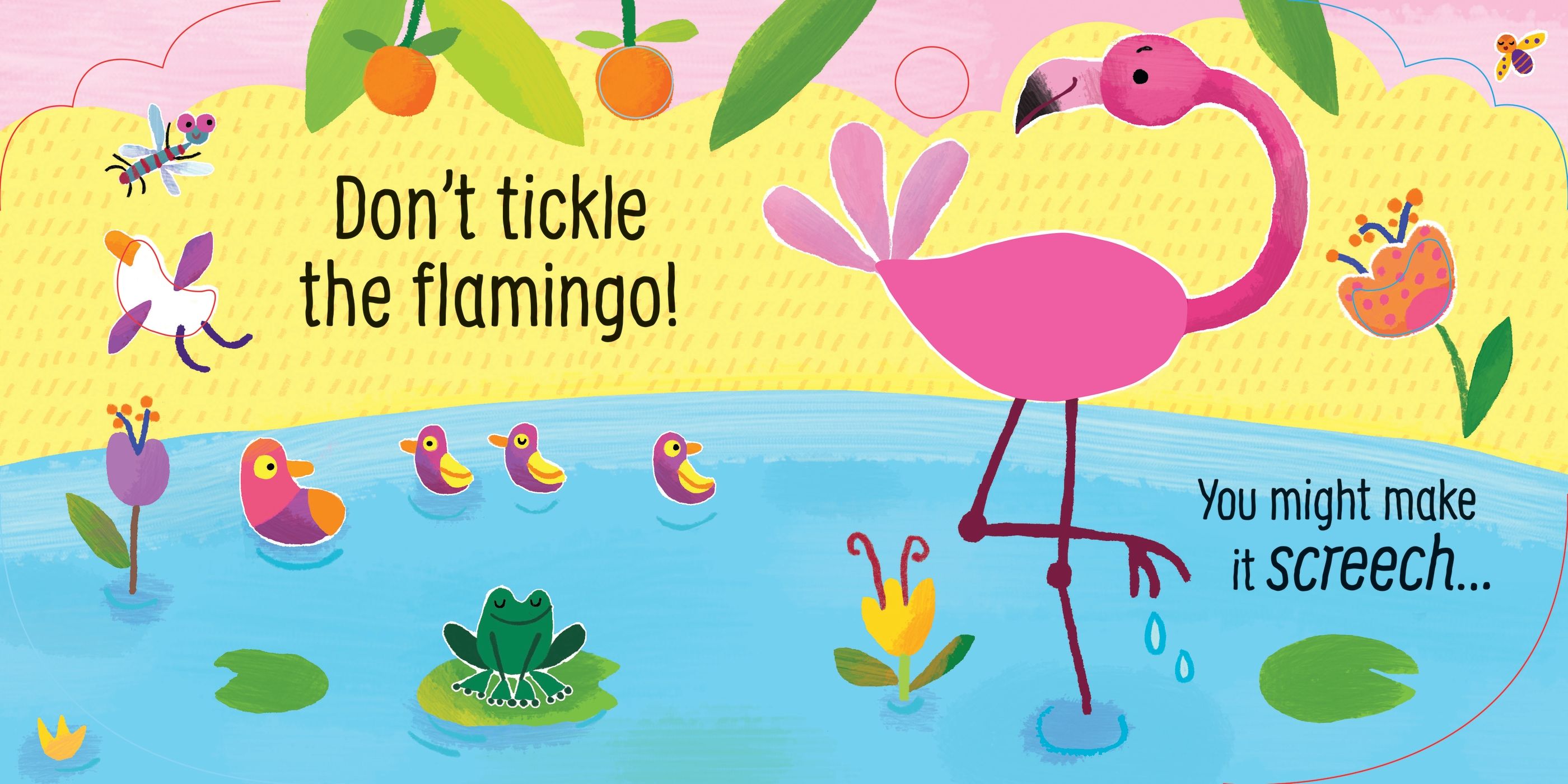 Carte senzoriala cu sunete Nu gadila crocodilul!, Touchy-feely Don't tickle the Crocodile!, Usborne, +6 luni