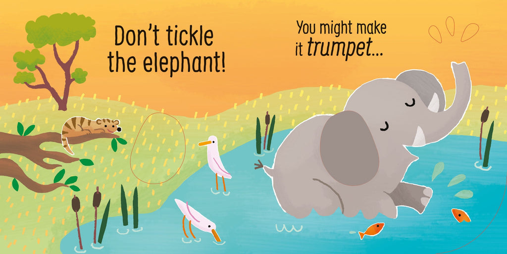 Carte interactiva cu sunete Don't Tickle The Elephant, Usborne, +6 luni