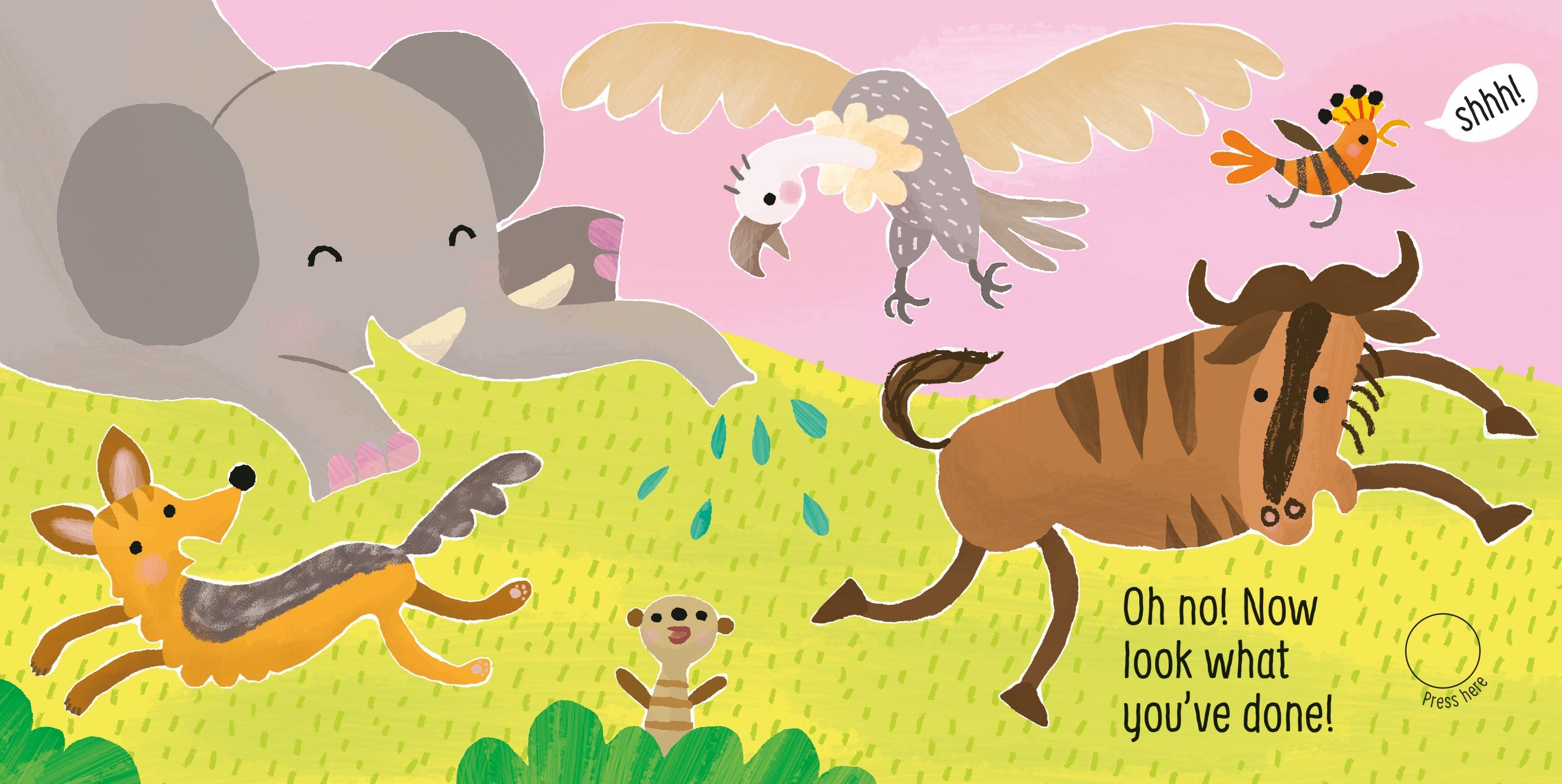 Carte interactiva cu sunete Don't Tickle The Elephant, Usborne, +6 luni